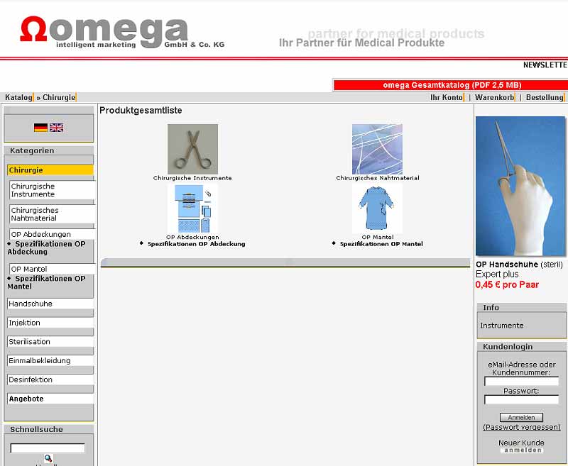 Ansicht Startseite Omega intelligent marketing