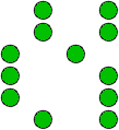 schematisiertes Griffbrett mit Tnen des Pentatonik II-Pattern