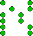 schematisiertes Griffbrett mit Tnen des Pentatonik IV-Pattern