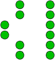 schematisiertes Griffbrett mit Tönen des Pentatonik V-Pattern