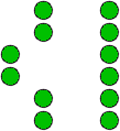 schematisiertes Griffbrett mit Tnen des Pentatonik V-Pattern