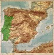 Portugal als schmaler Streifen auf der iberischen Halbinsel - Die gezeigten Bilder stammen fast ausnahmslos aus der Gegend um Sagres (links unten) - Link zu einer portugiesischen Seite mit Kartenmaterial