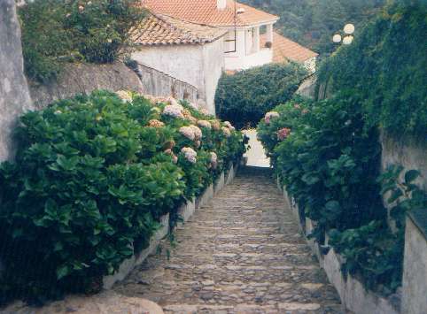 Steile Treppe im oberen Ortsteil von Monchique.